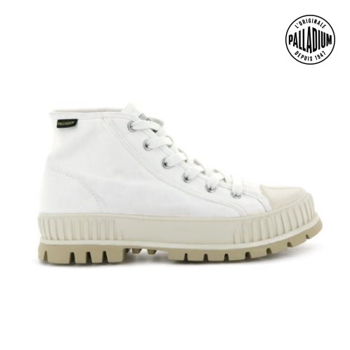 Palladium Pallashock Mid OG High Tops Sneakers Dames Wit | NL 23DQGJW